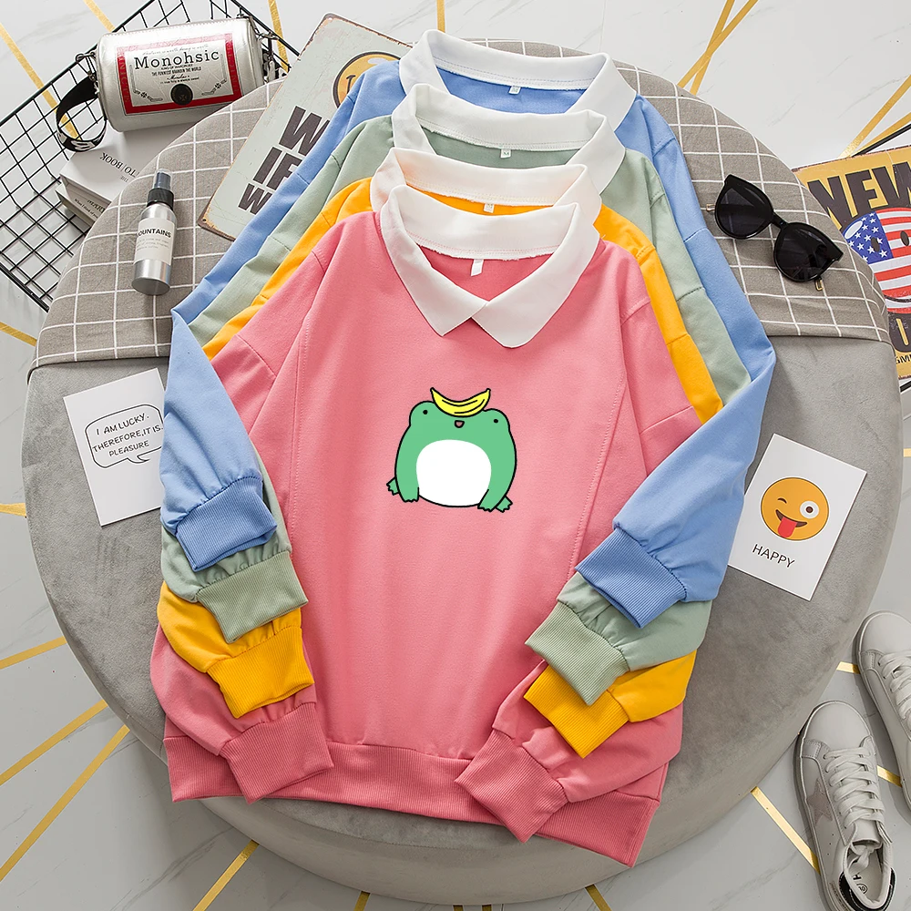 Лоскутное пальто толстовка контрастных цветов хлопковый свитшот женские