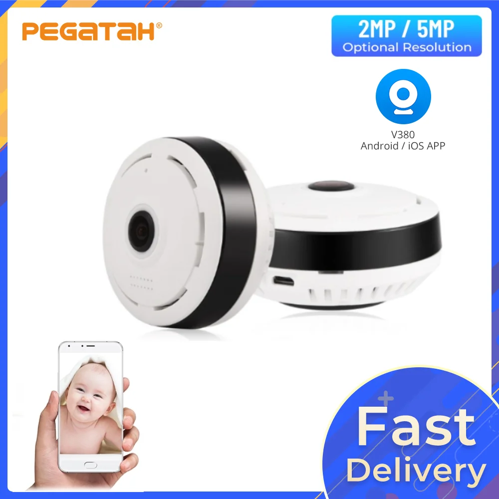 

5MP Wifi Panorama Fisheye Lamp Camera 1080P CCTV Video IP Surveillance Fisheye Smart home Night Vision P2P wireless Bulb Camera