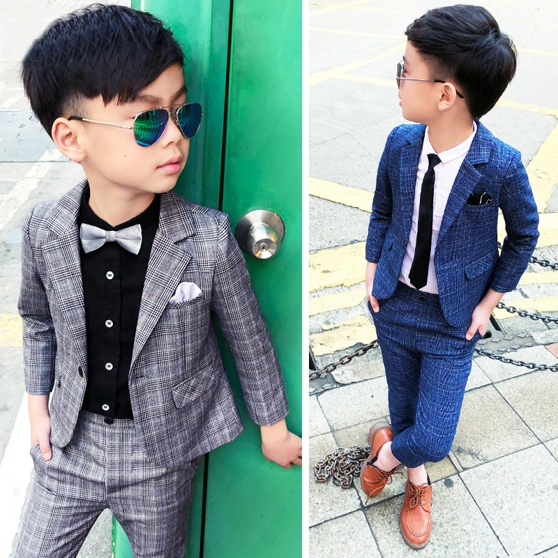 

New Boys Suits for Weddings Kids Blazer Suit 2pcs Sets Coat+ Pant Formal Tuxedos School Suit Kids Spring Clothing