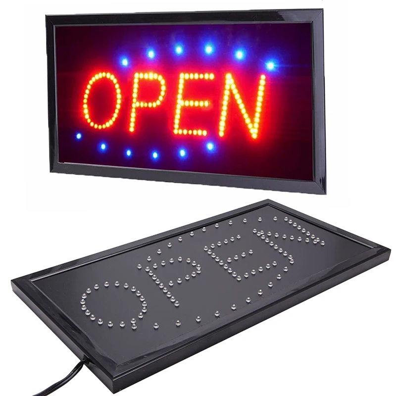 

YAM 110V Bright Animated Motion Running Neon LED Business Store Shop OPEN Sign With Switch US Plug