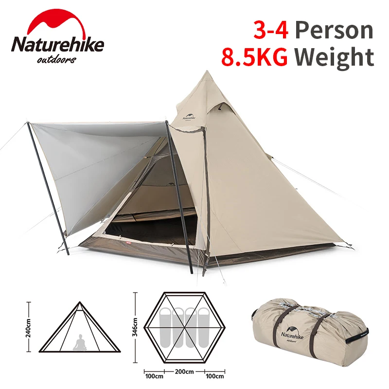 Naturehike 3 4 человек большой тент с 1 7 м Холла палатки Открытый Кемпинг Шестигранная