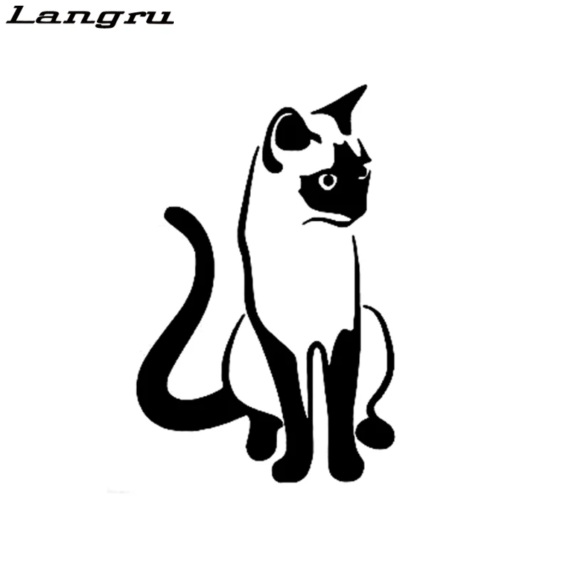 Langru 9 1 см * 14 Котенок Сиамский кот милые животные искусство стены аксессуары для