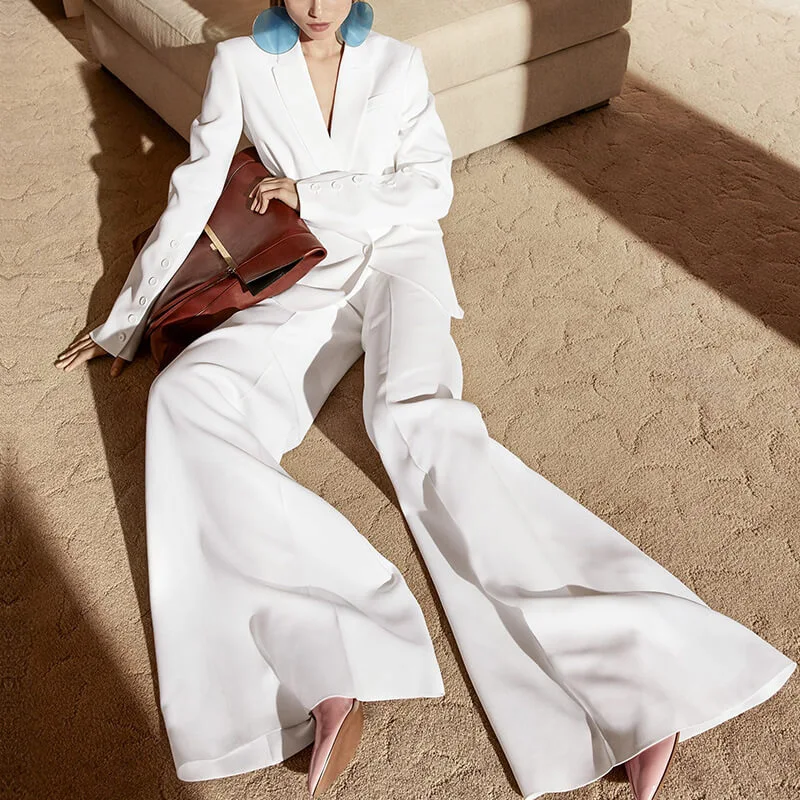 

Professional suit women 2021 new temperament small suit jacket high waist wide leg trousers two-piece suit suit women