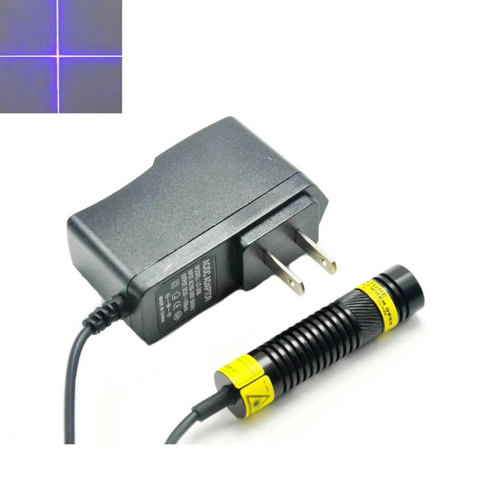 

Cross Focusable 405nm 20mW 16*88mm Laser Module w/5V Adapter Long time working
