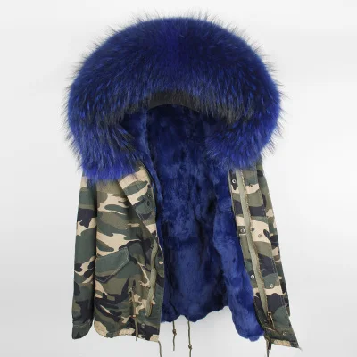 Модная свободная парка с меховым воротником, пальто, повседневная Осенняя зимняя женская парка из кроличьего меха, теплая плотная верхняя одежда с капюшоном