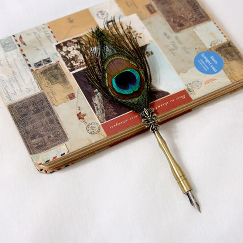 

Dipped In Water Feather Pen Retro Student Nibs for Fountain Pens Novelty Stationery Calligraphy Pen Office School Gift Set