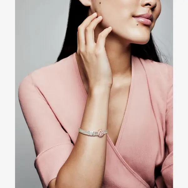 Brithday Sterling Silver DIY Women Gift fit Original Pandora Bracelets Pink Ladybug retaining clip Charm 925 | Украшения и