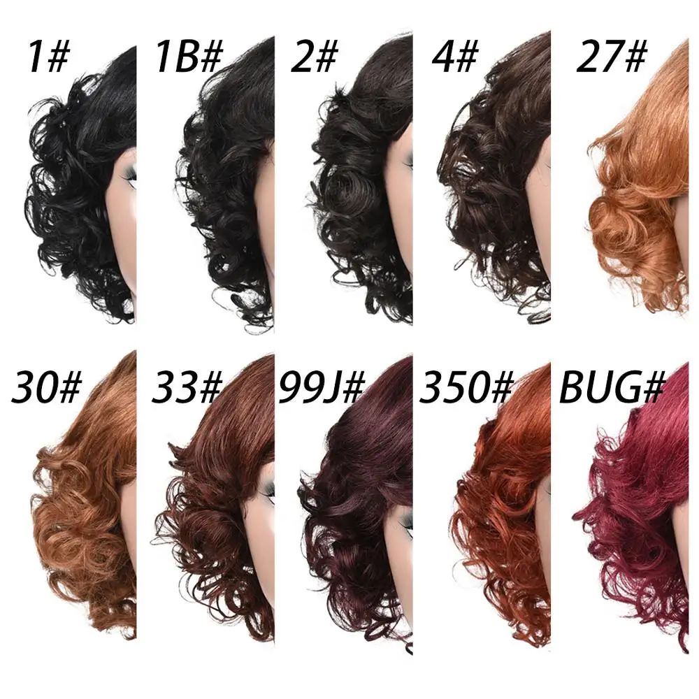 Женские парики из человеческих волос UNA короткие вьющиеся волосы 120% плотность 11 - Фото №1