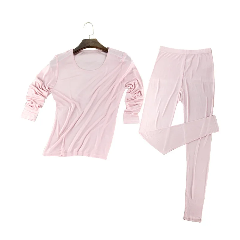 Комплект из 100% натурального шелка Женские кальсоны теплая одежда термобелье