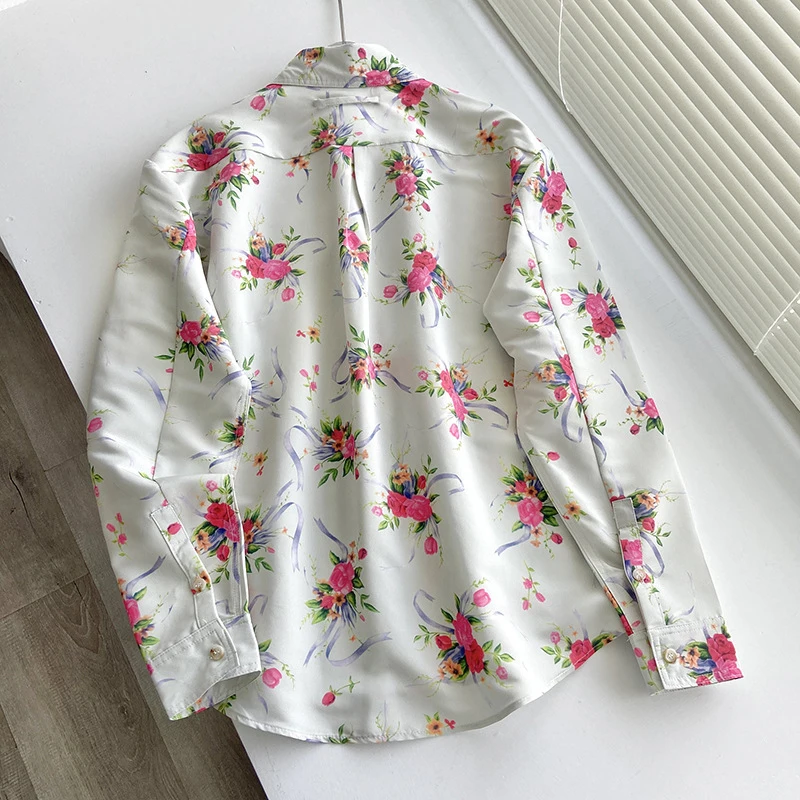 

TWOTWINSTYLE Print Hit Color Women's Shirt Lapel Collar Long Sleeve Loose For Female Casual Shirts Fashion Streetwear New