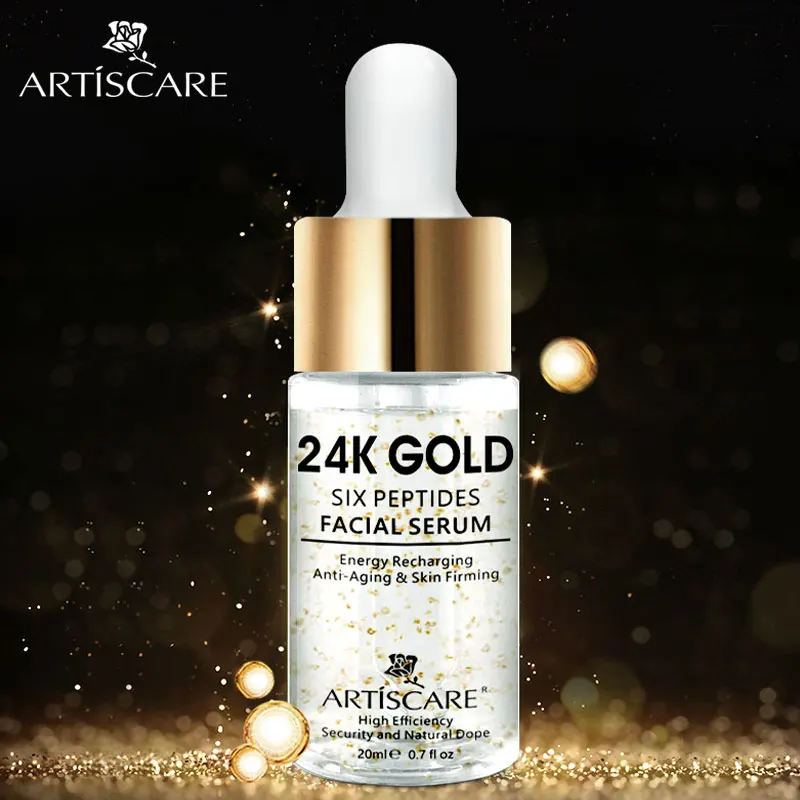 ARTISCARE Витамин С Сыворотка+ шесть сыворотка с пептидами 24K золото+ Гиалуроновая кислота Сыворотка против старения увлажняющий уход за кожей отбеливание ярче