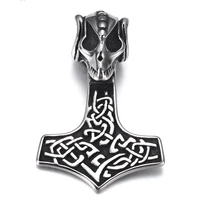 stainless steel viking skull hammer pendant vintage vikings necklace pendants diy accessories jewelry making supplies