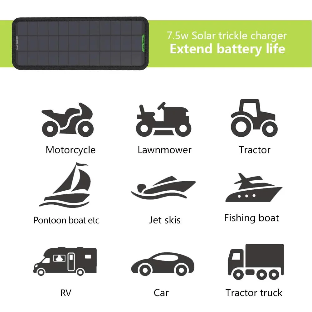 Зарядное устройство на солнечных панелях 7 5 Вт Allpowers для использования в машине