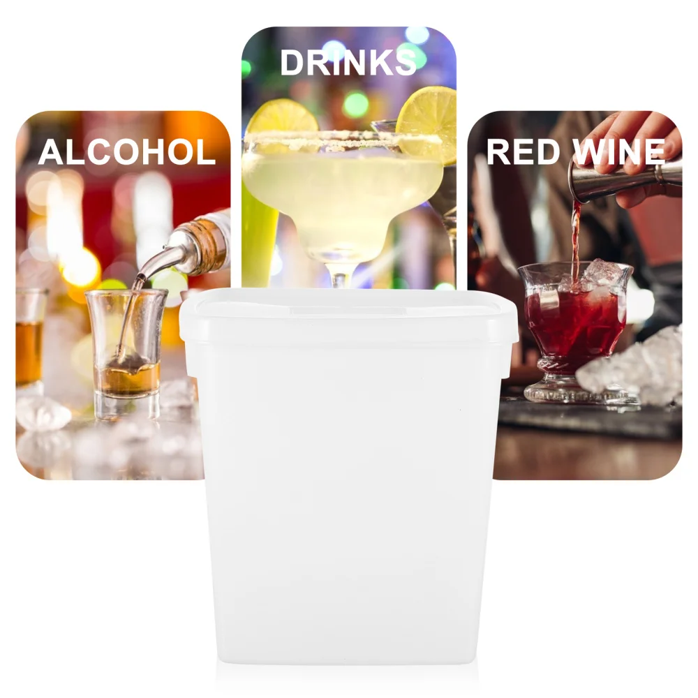 

1Pc Cold Drinks Tea Storage Container Ice Holder Bucket with Lid (White)