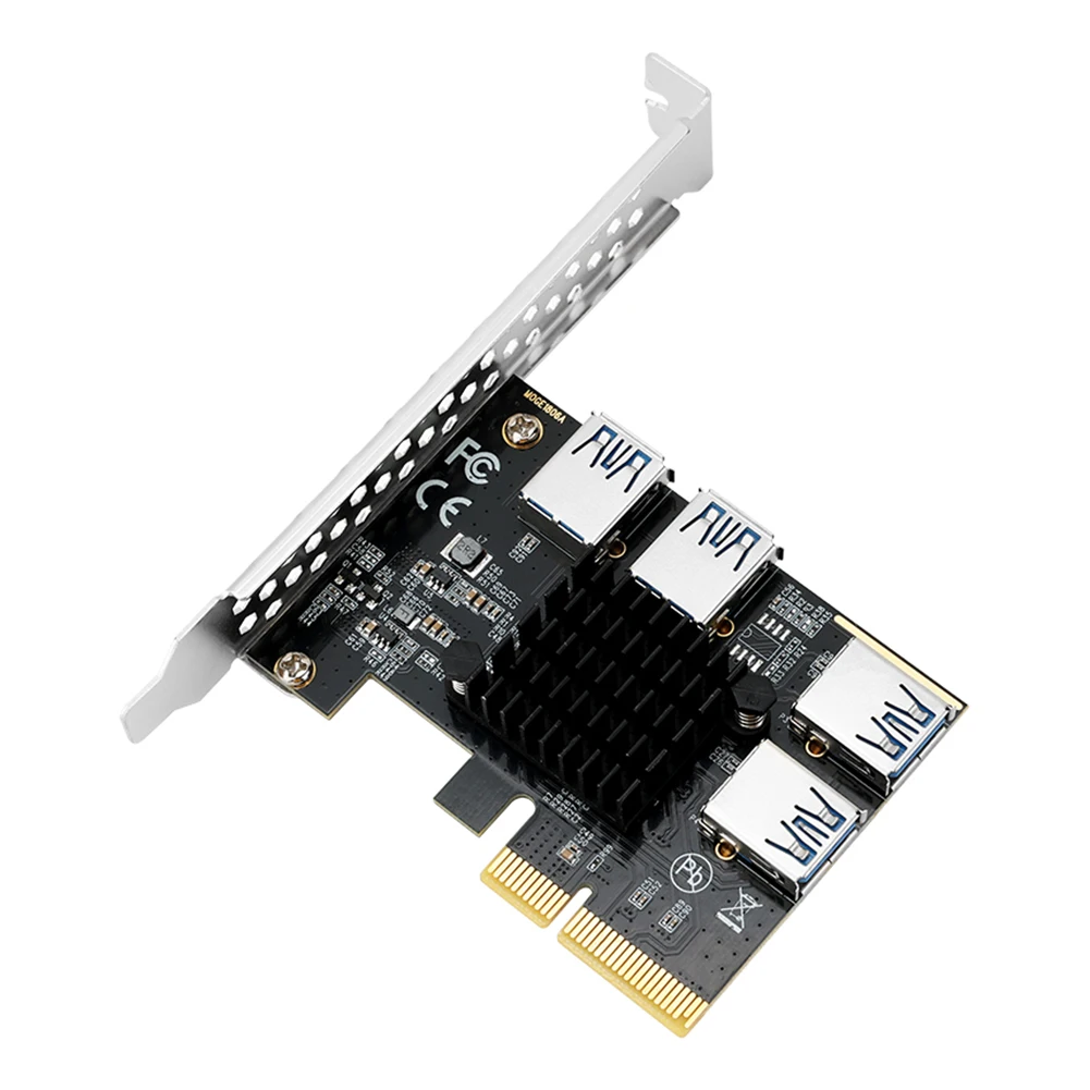 

New PCIE 1 to 4 expander PCI-E to PCI-E adapter 1 to 4 PCI-Express slot 1x to 4x 16x USB 3.0 Riser multiplier card converter