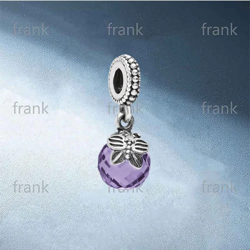 

791258ACZ-Charm-Morning-Butterfly,-Purple-&-Clear-CZ-Charm
