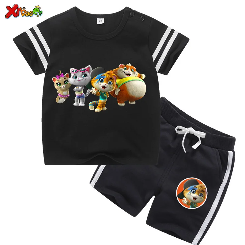 Комплекты детской одежды летняя одежда для мальчиков мультяшная Милая футболка
