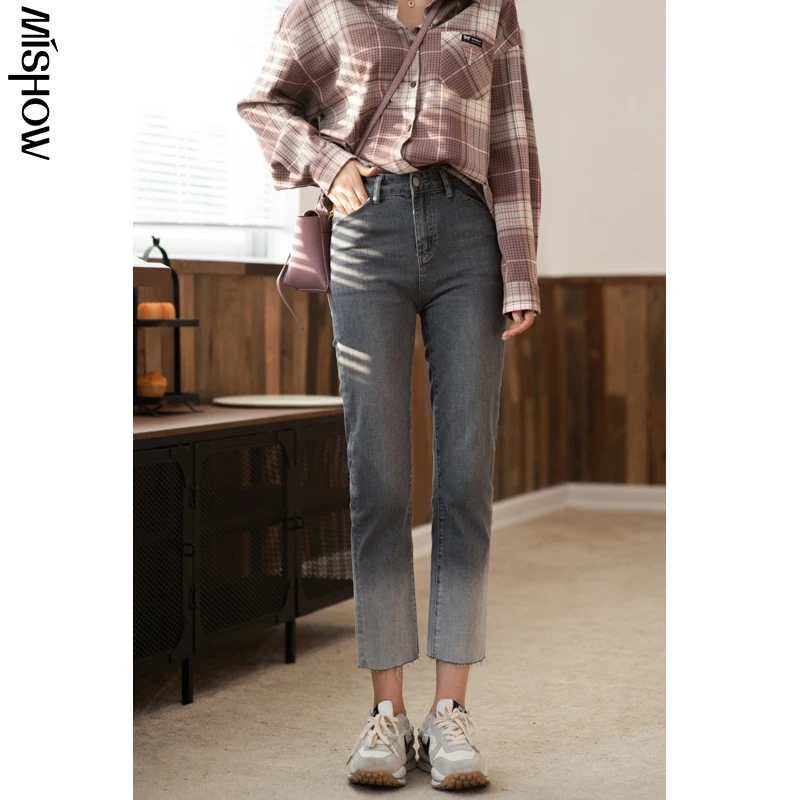 : Для 2021 джинсы для женщин с высокой талией джинсовые узкие брюки Модная верхняя