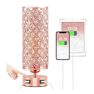 The New Practical Rechargeable Crystal Lamp Dual USB Can Charge The Mobile Phone The Living Room Desktop Bedside LED Night Light