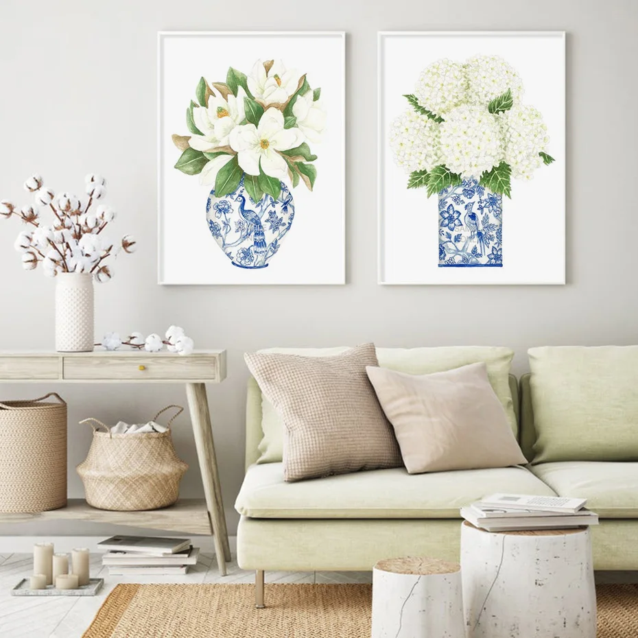 Элегантная керамическая Картина на холсте с цветами настенные художественные