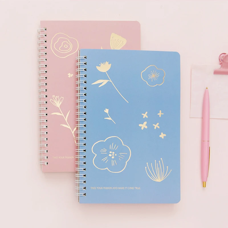 Kawaii Канцелярские Cherry Blossom Обложка A5 книга со спиралью катушка ноутбук To-Do выстроились Sketchbook для школьные принадлежности 80 листов