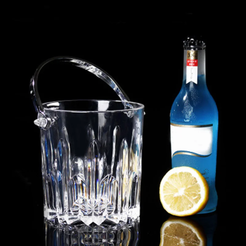 1 шт ведро прозрачное круглое вина со съемной ручкой для ресторана KTV бар акрил @