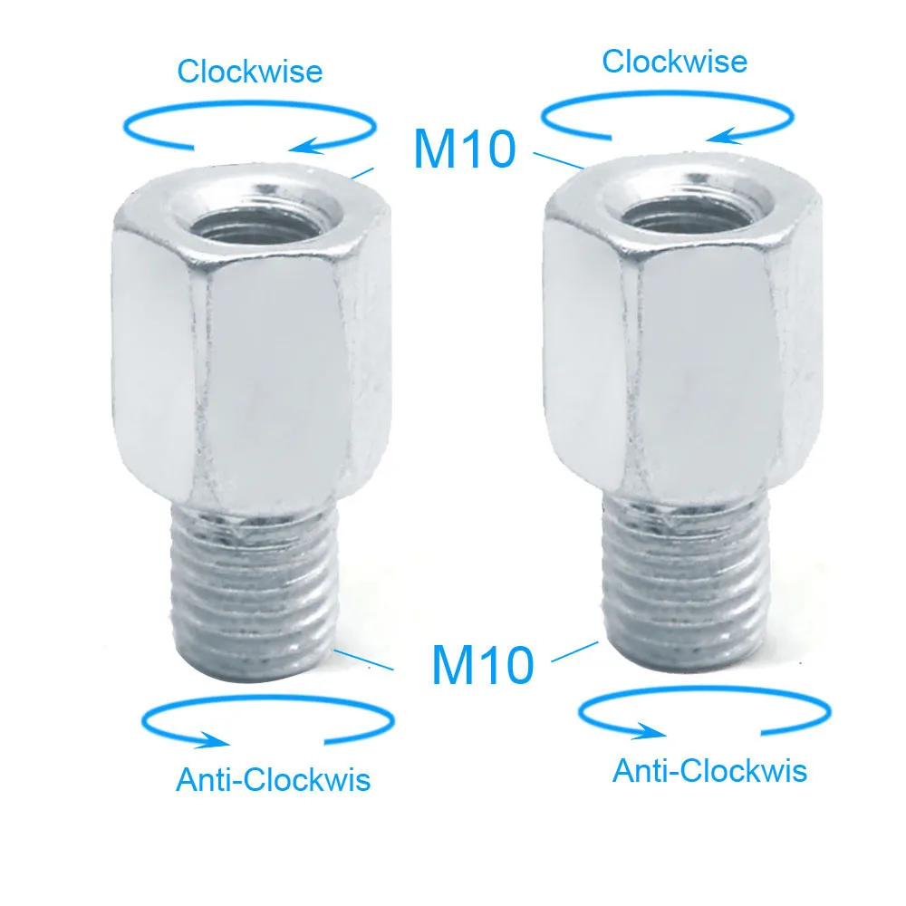 2x M10-M10 (R-L) 1 пара переходников для заднего зеркала скутера мотоцикла M10 10 мм M8 8 мм против часовой стрелки по часовой стрелке Левая Правая Рука резьба сменный винт - Цвет: 2x M10-M10 (R-L)