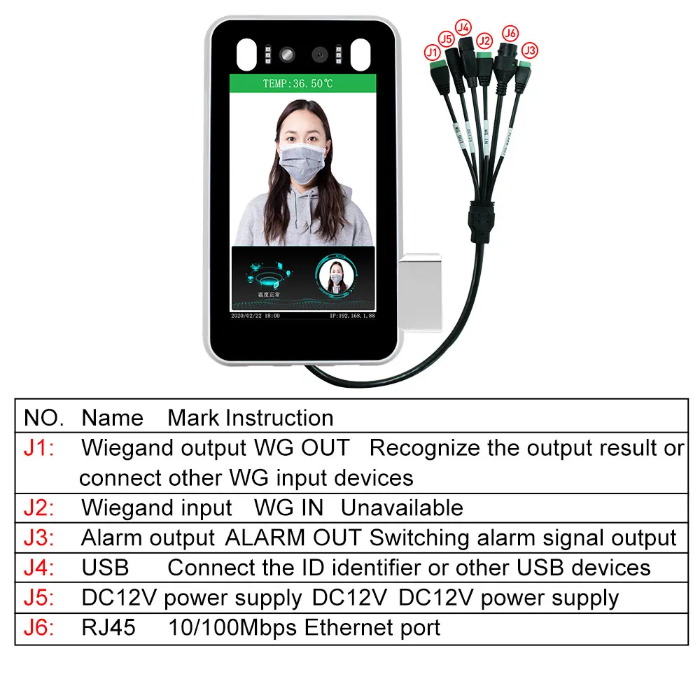 Термокамера с датчиком температуры на запястье тепловизор распознавание лица