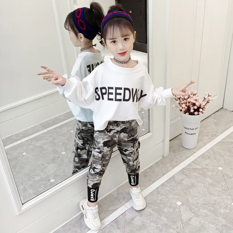 

Girls Clothes Sweatshirts + Pants Sets 2021 Camouflage Spring Autumn Kids Teenagers Outfits Children Clothing Kids Sets Jogging