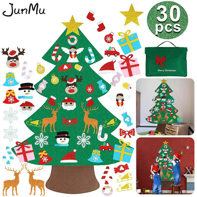 Новинка 2021 блестящая войлочная Рождественская елка сделай сам с сумкой