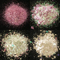 50gbag holographic nail glitter sequins powder mixed hexagon colorful irregular flakes gold pink nail art decoration sequins h