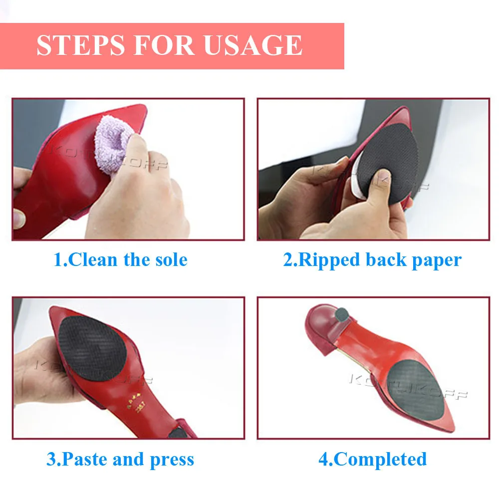 KOTLIKOFF Shoe Sole Sticker Anti Slip High Heel Adhesive Half Outsoles Sticker Forefoot Self Adhesive Grip Outsole Protector Pad