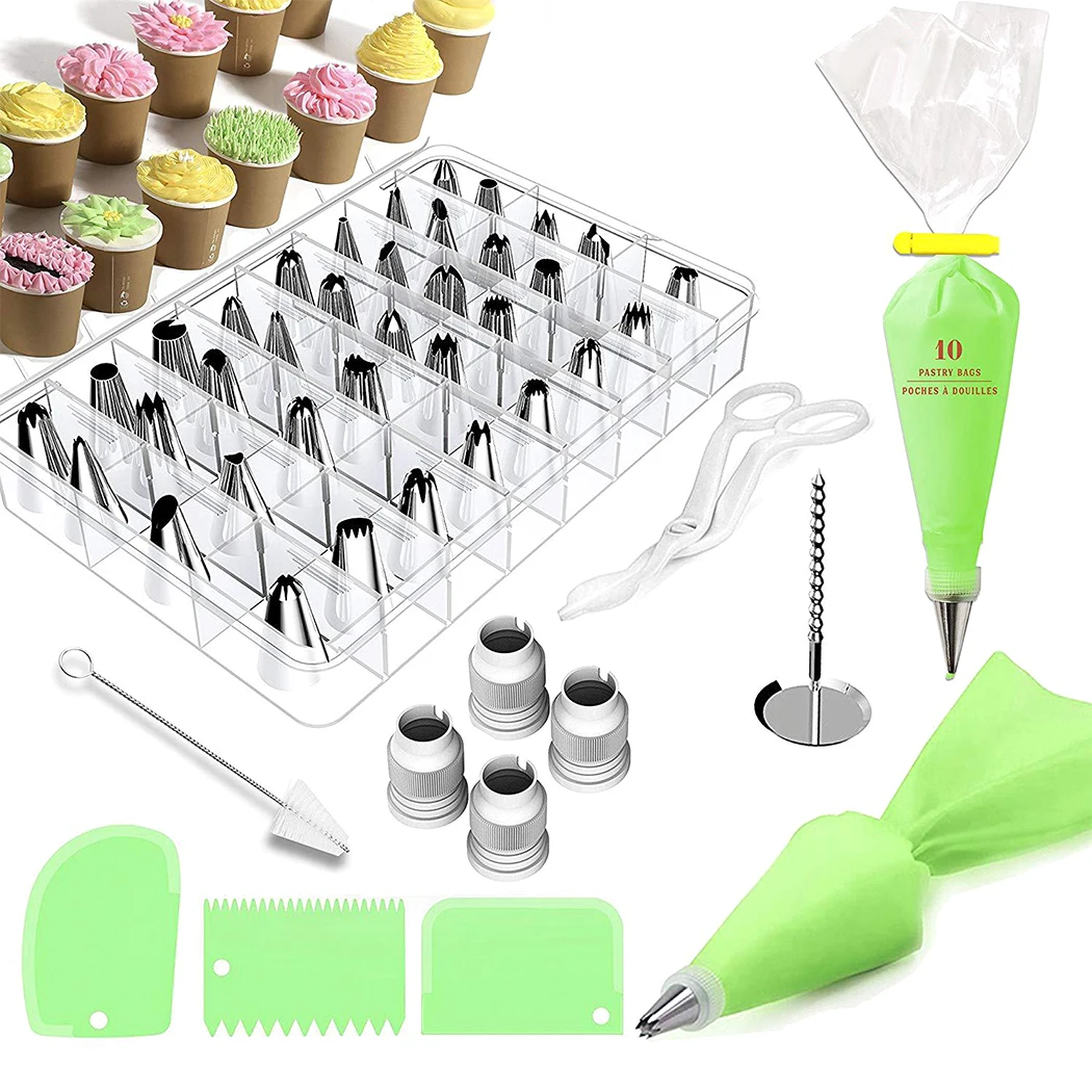 

62pcs Icing Piping Cream Pastry Bag Stainless Steel Nozzle Pastry Set Cake Decorating Kitchen Tools Silicone Baking Set