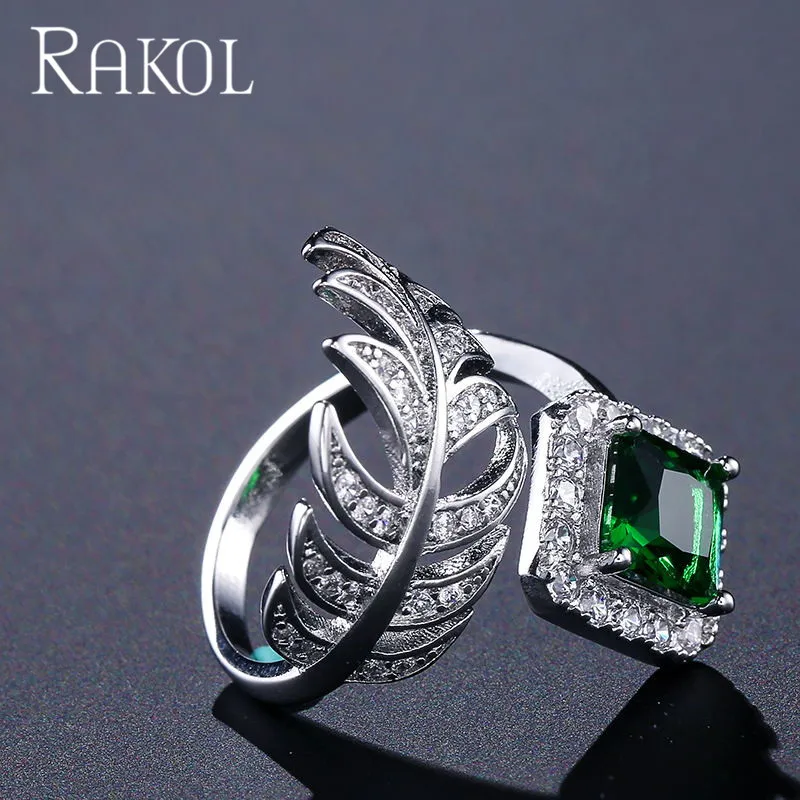 Женские кольца с квадратным фианитом RAKOL забавные повседневные аксессуары для