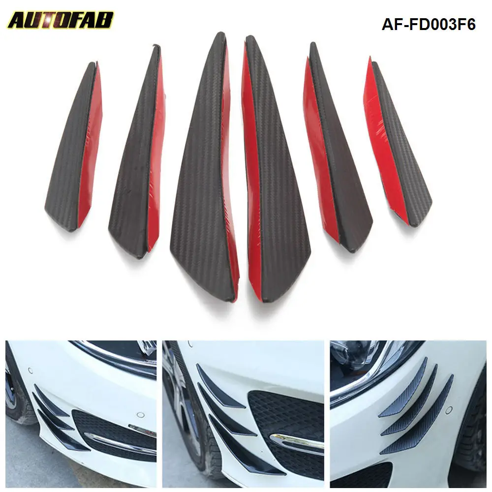 AUTOFAB 6 шт./лот универсальный Передний Бампер разделитель для губ ребра спойлер