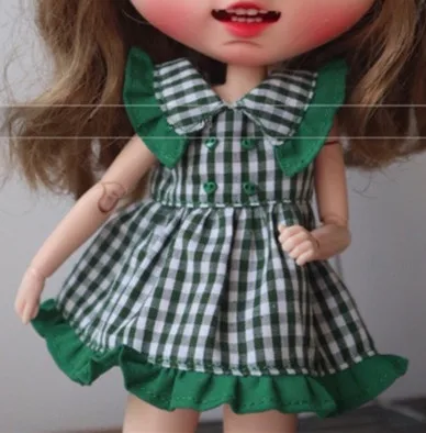 only blue dress Новинка 1/6 кукла плед платье Blyth одежда(Fit blyth, Licca, Momoko, BJD, Azone, Pullip, ICY, кукла 1/6 - Цвет: only blue dress