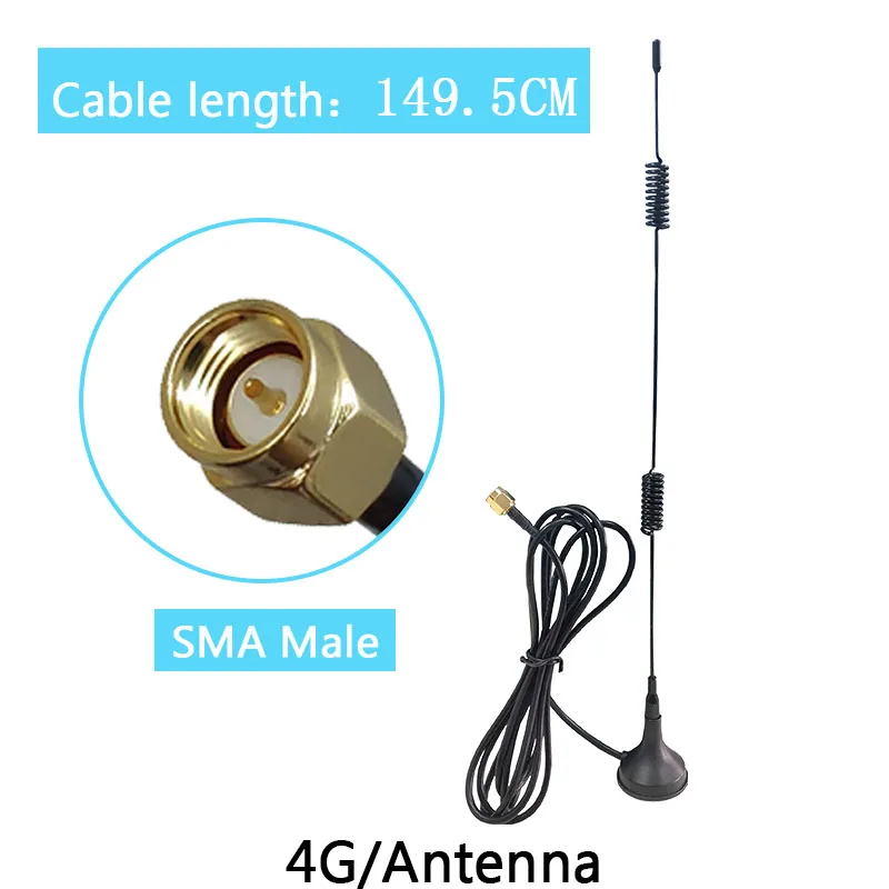 Grandwisdom 5pcs 3G 4G LTE Antenna 7dbi SMA Male Connector Aerial 698-960/1700-2700Mhz IOT magnetic base 3M Clear Sucker Antena