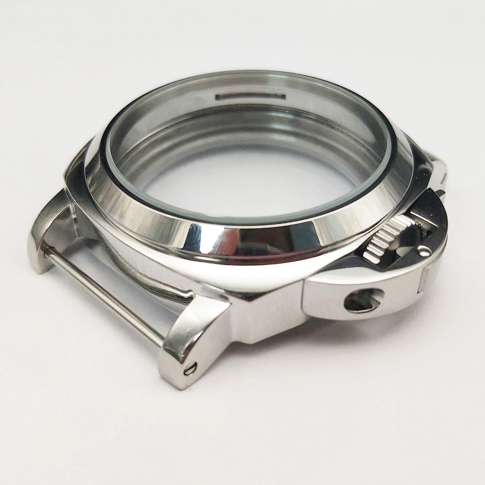 Ремешок для часов 44 мм из нержавеющей стали серебристый полированный чехол