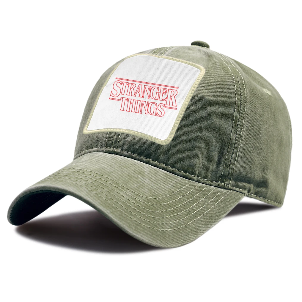 

Бейсболка с забавным принтом очень странные дела, летняя уличная Кепка унисекс из Повседневная бейсболка шапка хлопка, дышащая Регулируема...