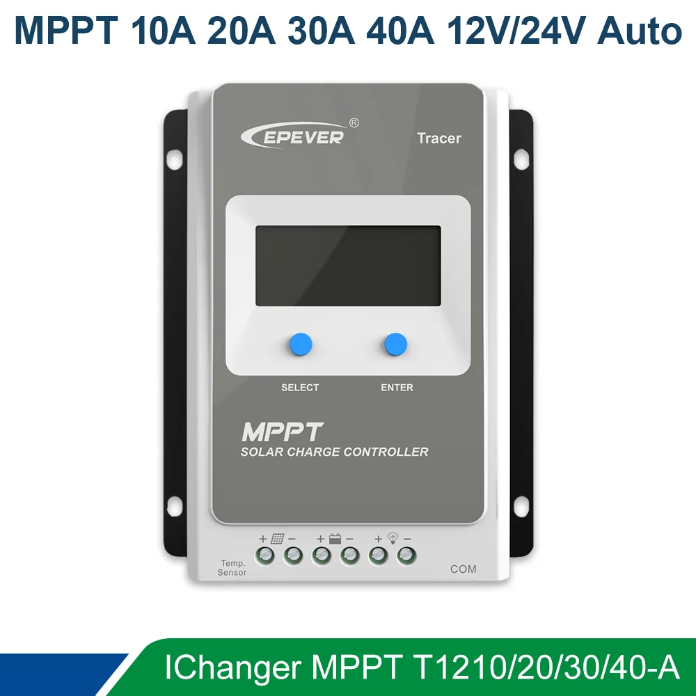 Контроллер Солнечного Заряда MPPT 40A/30A/20A/10A ЖК солнечный регулятор для 12 В 24
