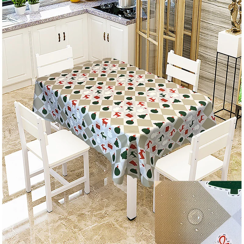 Креативный рисунок водоотталкивающая скатерть Рождественская