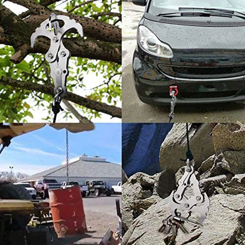 

Gravity Hook Grappling Hook Stainless Steel Climbing Claw Carabiner Survival Folding EDC Tool for Outdoor Life