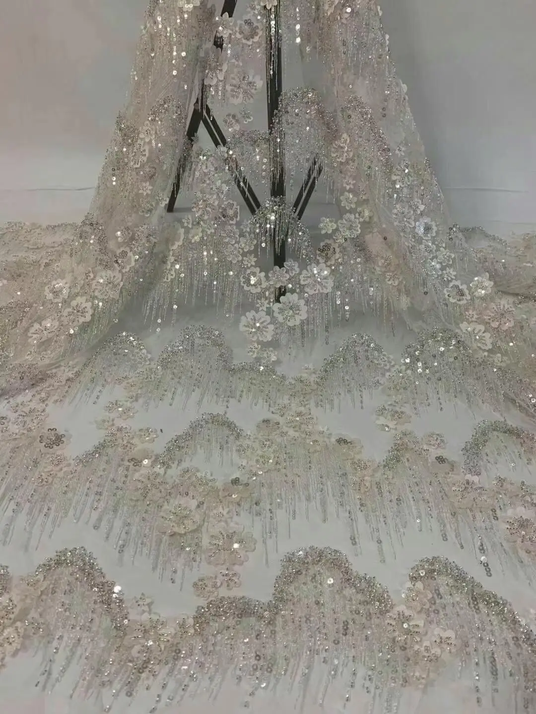 Роскошные бусины кружево ткань ручной работы французское свадебное платье