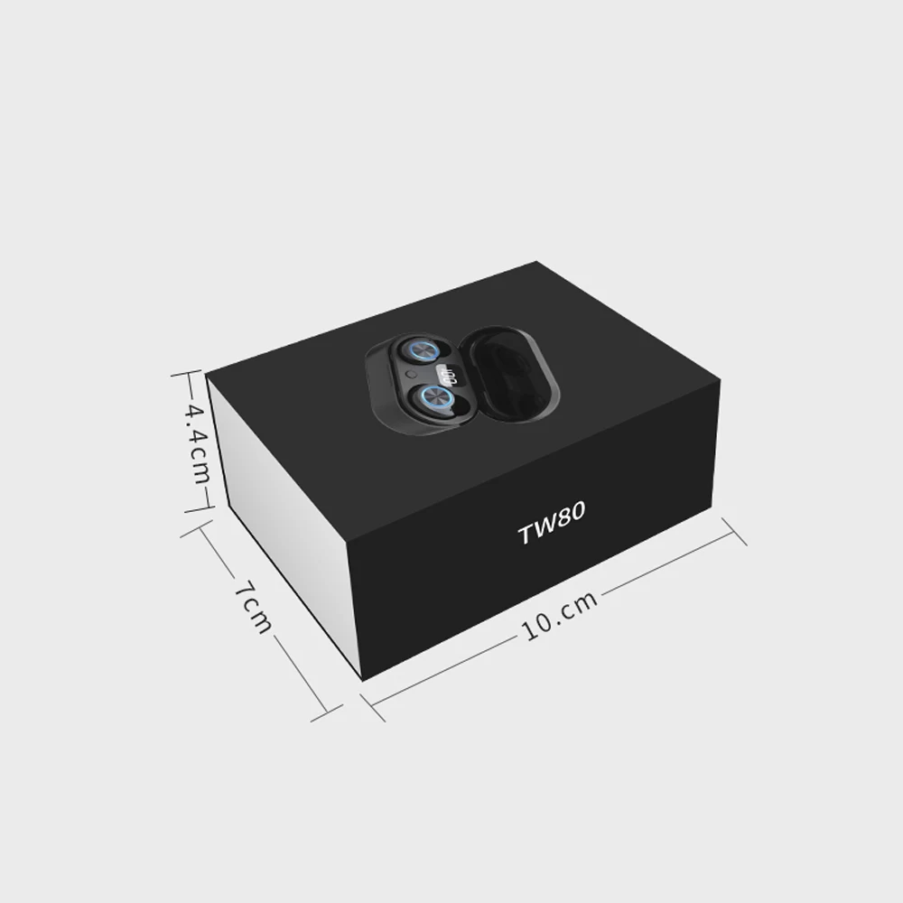 Aixin TW80 Беспроводной наушники с зарядный чехол LED Мощность Дисплей мини