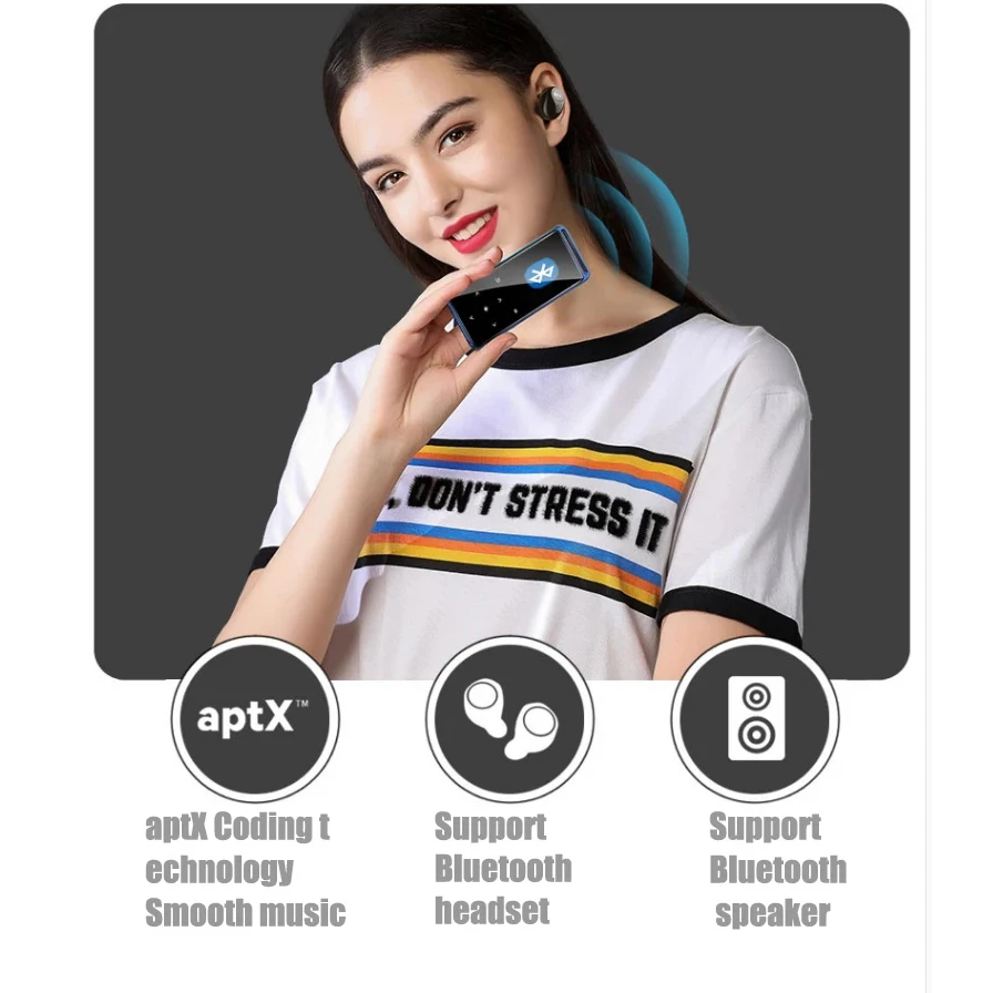 

Mr Mp 3 4 Mp4 And Mp3 Player Music Record Lecteur With Bluetooth 5.0 Screen Headphone Video Hi-fi FM Radio Hifi Portable Audio