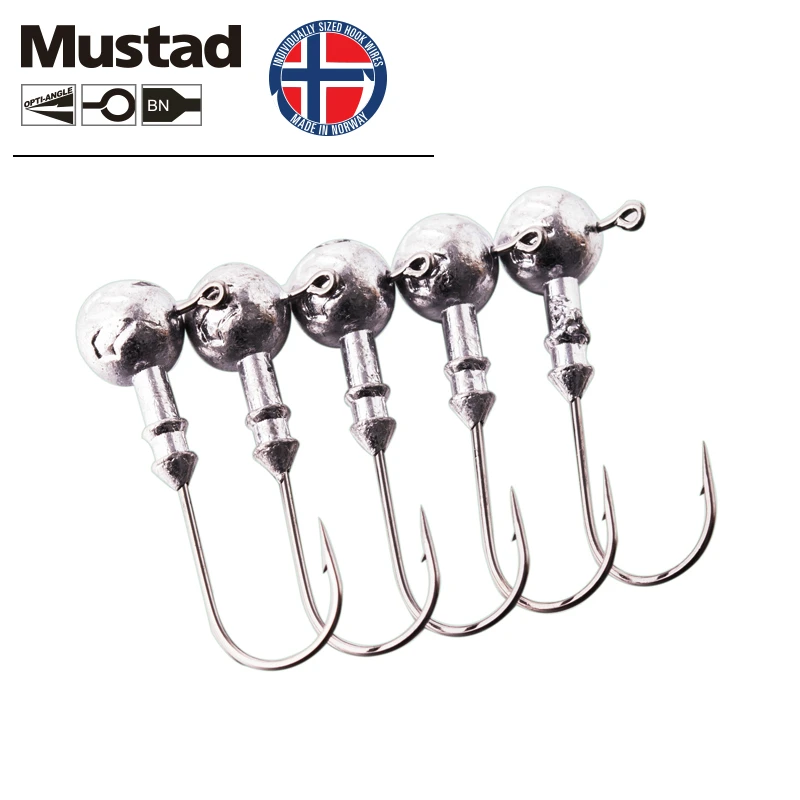Norway Mustad Jig Head Hook Barbed Round Lead Lure Hard Bait Soft Worm Hooks 3g 5g 7g Bass Pesca | Спорт и развлечения