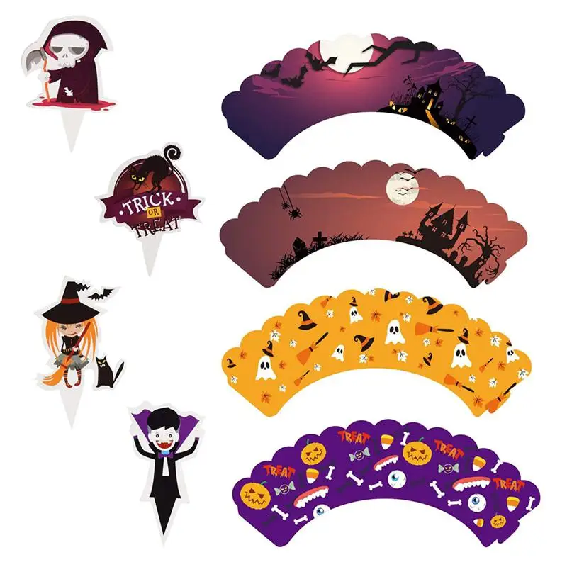 48 шт. тематические украшения для Хэллоуина|Товары тортов| |