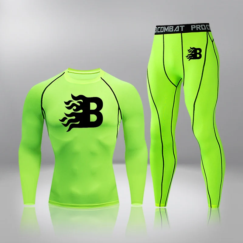 

Men Sportswear Compression Thermal Underwear Quick Dry Clothes Sports Joggers Training Gym Fitness Tracksuits Running Set