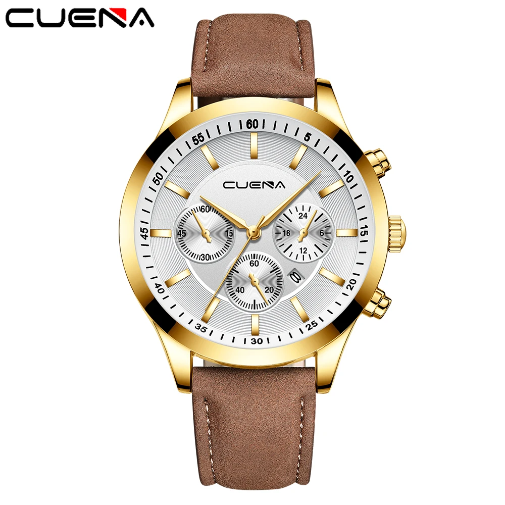 Часы наручные мужские с кожаным ремешком Модные Аналоговые Кварцевые спортивные