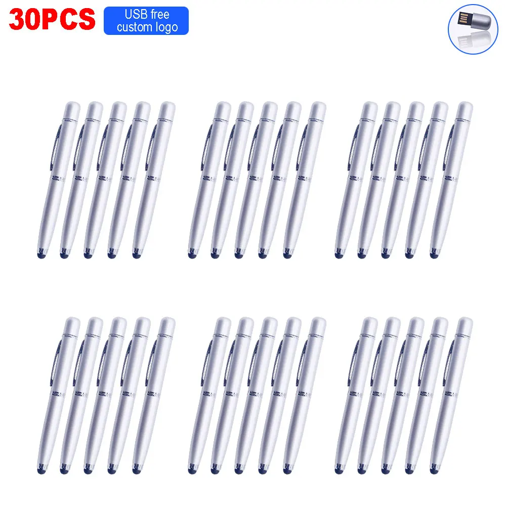 

30pcs USB 2.0 Flash Drive Waterproof ballpoint pen Pen Drive 64GB USB Stick 32GB 16GB Memory Stick Pendrive Customize free Logo
